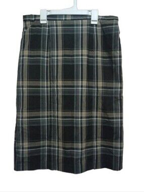 Isaac Mizrahi Black and Tan Plaid Pencil Skirt